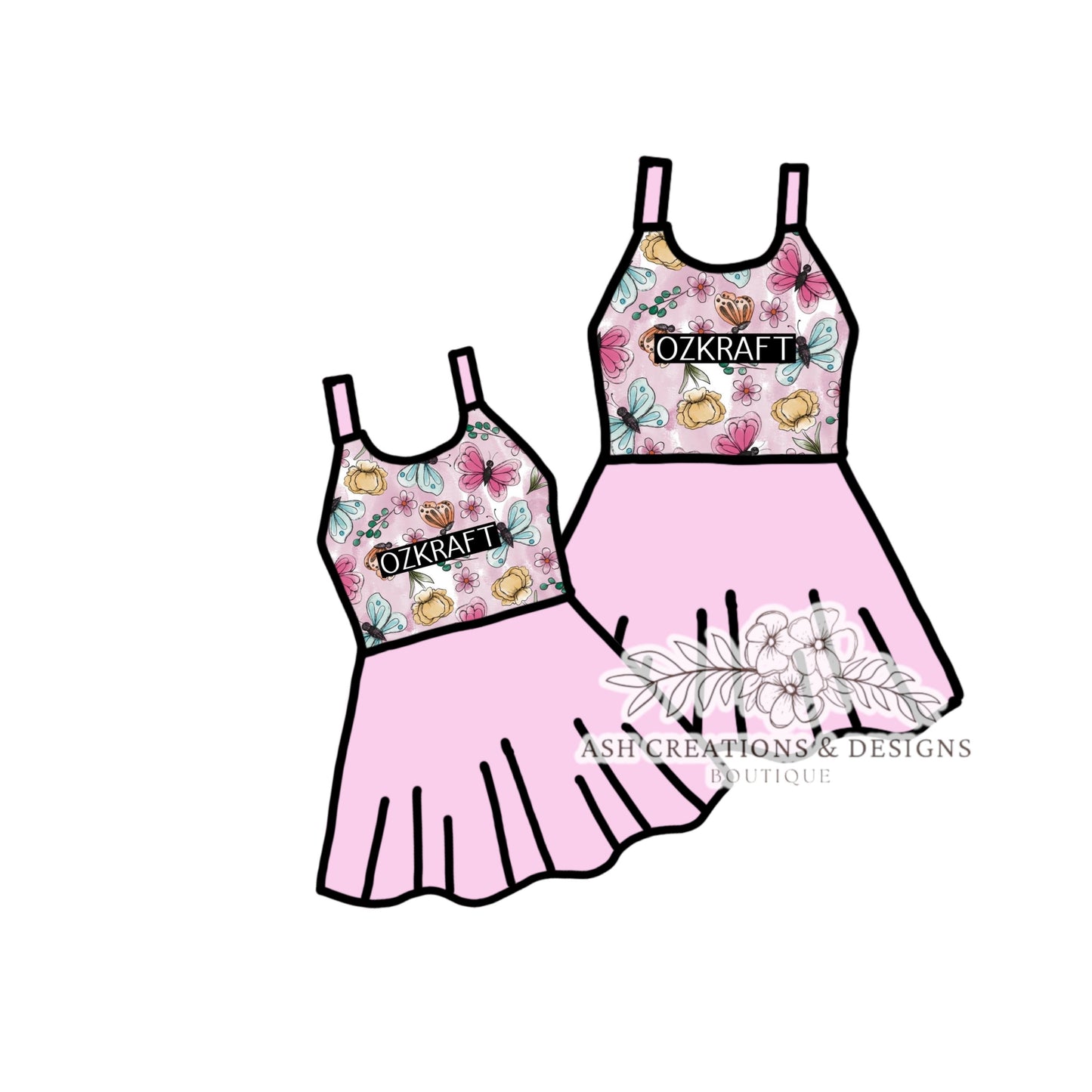 Butterfly Pink Version Salerno Dress- Preorder Kid Only