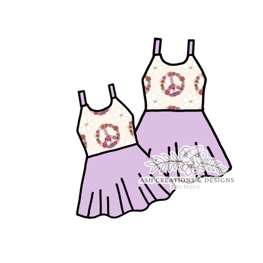 Peace Purple Version Salerno Dress- Adult Size Only Preorder