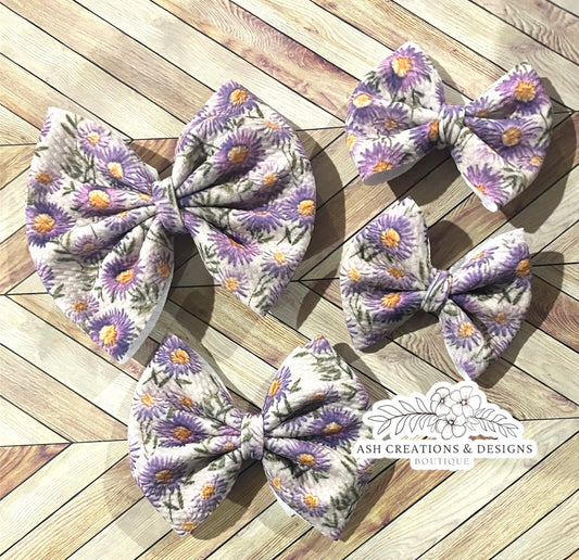 Purple embroidery Flowers