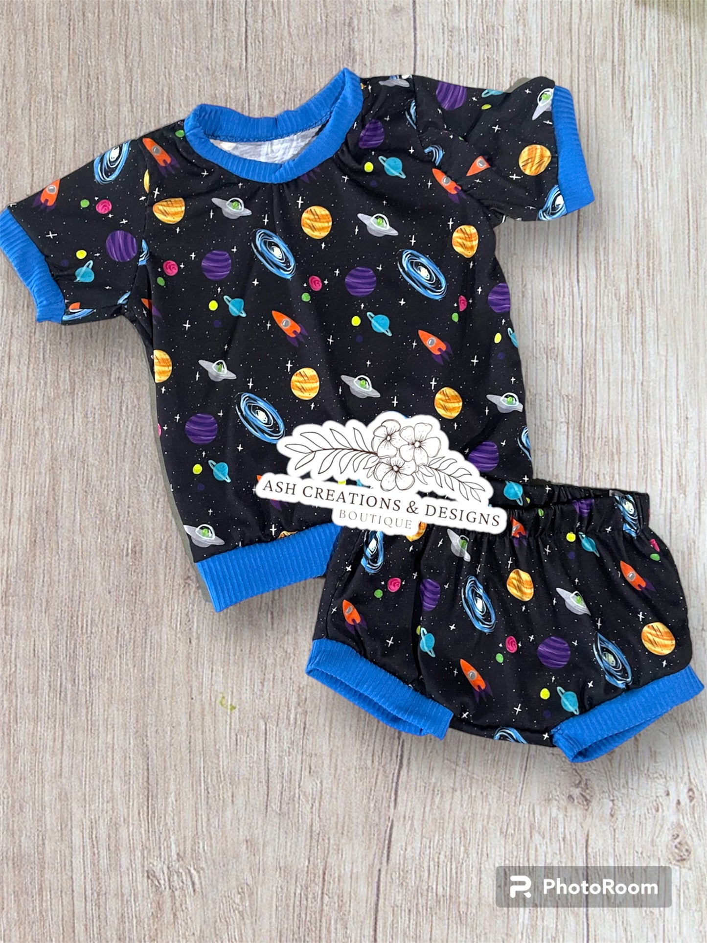 Space Ringer Tee and Bummie set